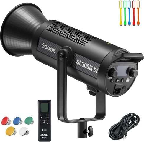 Godox SL300IIIBI إضاءة LED أحادية اللون مستمرة 330 واط 2800-6500 كيلو 90,500 لوكس لإنتاج الاستوديو والأفلام التلفزيونية in Kuwait