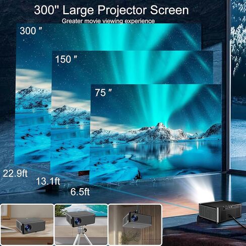 جهاز عرض GINCSRI 4K يدعم نظام أندرويد مع واي فاي وبلوتوث أصلي 1080P 16000L جهاز عرض ذكي عالي الدقة في الهواء الطلق جهاز عرض المسرح المنزلي in Kuwait