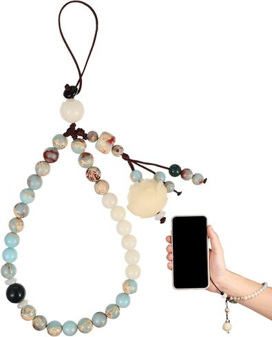 سحر الهاتف مطرز ، اليدوية الطبيعية حزام المعصم الحبل الهاتف المحمول ، حزام الهاتف الخليوي العالمي مكافحة فقدان سلسلة سوار سلسلة سلسلة الهاتف الخليوي للنساء الفتيات in Kuwait