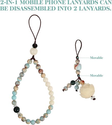 سحر الهاتف مطرز ، اليدوية الطبيعية حزام المعصم الحبل الهاتف المحمول ، حزام الهاتف الخليوي العالمي مكافحة فقدان سلسلة سوار سلسلة سلسلة الهاتف الخليوي للنساء الفتيات in Kuwait