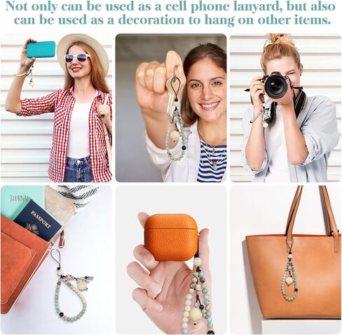 سحر الهاتف مطرز ، اليدوية الطبيعية حزام المعصم الحبل الهاتف المحمول ، حزام الهاتف الخليوي العالمي مكافحة فقدان سلسلة سوار سلسلة سلسلة الهاتف الخليوي للنساء الفتيات in Kuwait