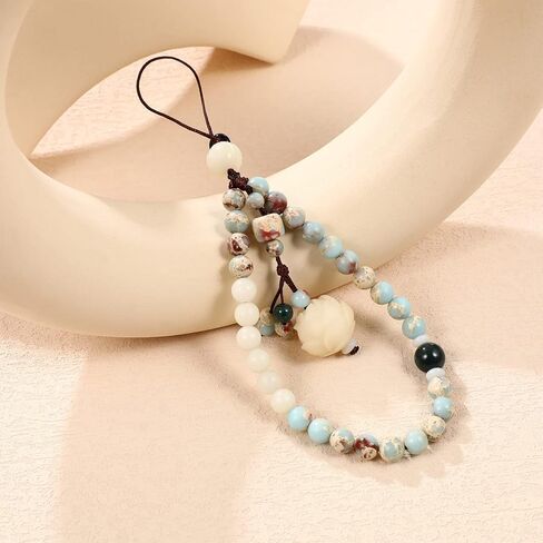 سحر الهاتف مطرز ، اليدوية الطبيعية حزام المعصم الحبل الهاتف المحمول ، حزام الهاتف الخليوي العالمي مكافحة فقدان سلسلة سوار سلسلة سلسلة الهاتف الخليوي للنساء الفتيات in Kuwait