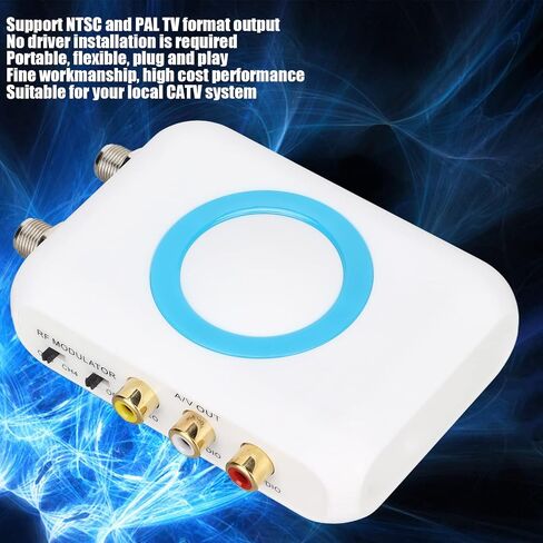 Dilwe HDMI RF Modulator, Support PAL/NTSC Format Output RCA to RF Modulator 1080P PLL Control of VHF Operating Frequency for Home TV Replacement in Saudi Arabia