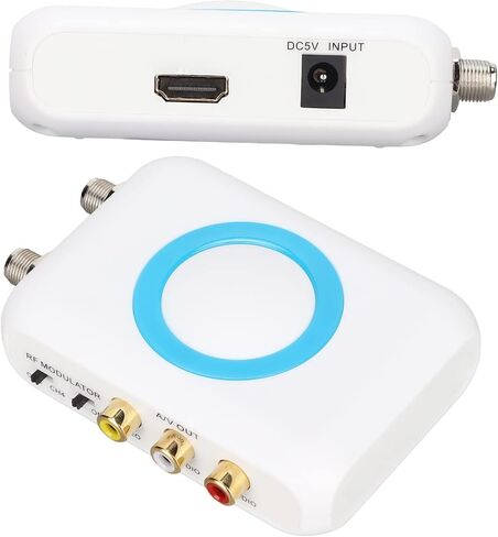 Dilwe HDMI RF Modulator, Support PAL/NTSC Format Output RCA to RF Modulator 1080P PLL Control of VHF Operating Frequency for Home TV Replacement in Saudi Arabia