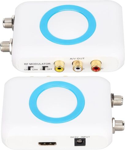 Dilwe HDMI RF Modulator, Support PAL/NTSC Format Output RCA to RF Modulator 1080P PLL Control of VHF Operating Frequency for Home TV Replacement in Saudi Arabia