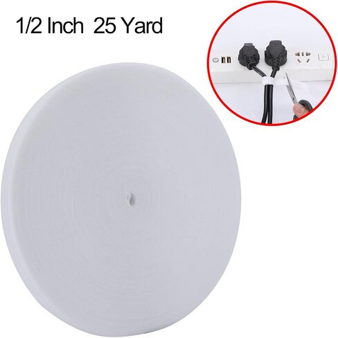 1/2 Inch Reusable fastening Cable Ties Double Sided Hook and Loop tape Cable Management Tape (White 25 Yards) in Kuwait