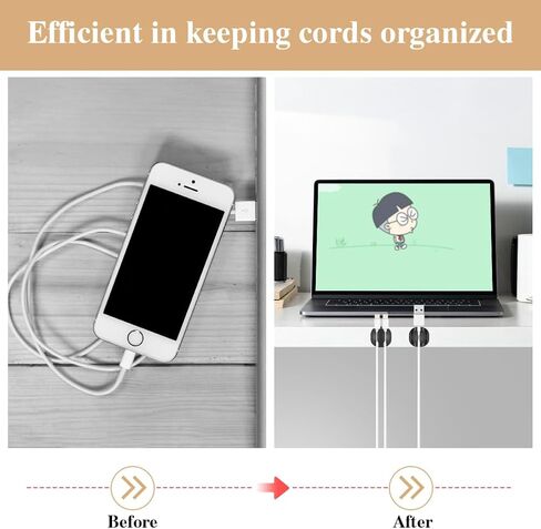 Shintop Cable Clips, Desk Cable Drop, Desk Wire Clips for All Your Computer, Electrical, Charging or Mouse Cord (Colorful,6pcs) | Colorful Rubber Cable Holder, Residue-Free, Desk Wire Clips for Mouse Cord, Keeps Cables Accessible, Helps Prevent Slipping in Kuwait