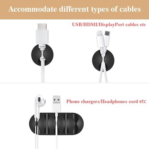 Shintop Cable Clips, Desk Cable Drop, Desk Wire Clips for All Your Computer, Electrical, Charging or Mouse Cord (Colorful,6pcs) | Colorful Rubber Cable Holder, Residue-Free, Desk Wire Clips for Mouse Cord, Keeps Cables Accessible, Helps Prevent Slipping in Kuwait