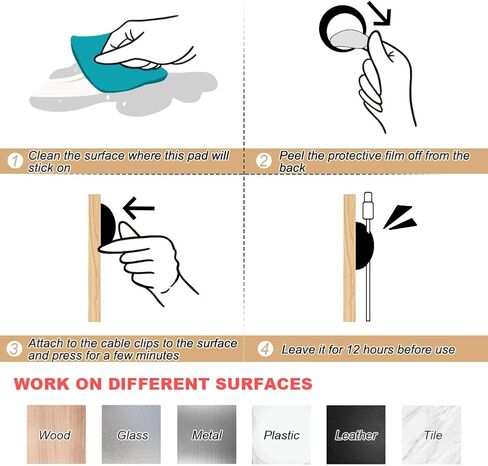 Shintop Cable Clips, Desk Cable Drop, Desk Wire Clips for All Your Computer, Electrical, Charging or Mouse Cord (Colorful,6pcs) | Colorful Rubber Cable Holder, Residue-Free, Desk Wire Clips for Mouse Cord, Keeps Cables Accessible, Helps Prevent Slipping in Kuwait