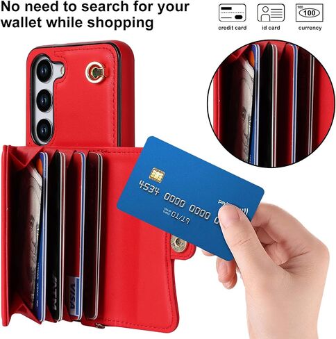 for Samsung Galaxy S23 Case 6.1 Inch, Crossbody Purse Wristlet Shoulder Strap Trendy Protective Cover for Galaxy S23 -Black in Kuwait
