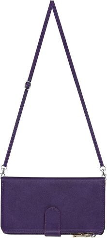 حافظة هاتف Jaorty Crossbody لهاتف iPhone Xs/X مع حامل بطاقة للنساء، حافظة iPhone Xs مع حزام حبل للرجال، مشبك مغناطيسي من جلد البولي يوريثان مع مسند 5.8 بوصة، أحمر in Kuwait