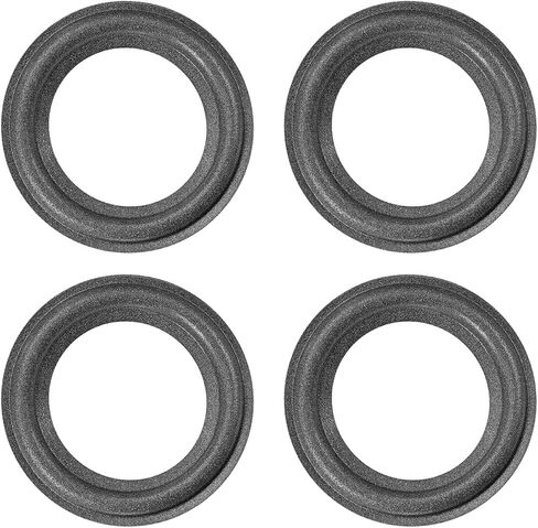 Rebower Speaker Foam Edge Surround Rings Rubber Perforated Subwoofer Rings Replacement Parts [for Repair or DIY Speaker Decoration] - 2.5 Inch/Black / 4 Pack in Saudi Arabia