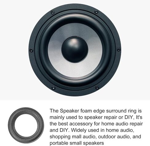 Rebower Speaker Foam Edge Surround Rings Rubber Perforated Subwoofer Rings Replacement Parts [for Repair or DIY Speaker Decoration] - 2.5 Inch/Black / 4 Pack in Saudi Arabia