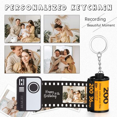 Personalized Film Roll Keychain Camera Roll Keychain Birthday Gift for Him or Her Custom Valentine's Day Gift in Saudi Arabia