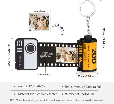 Personalized Film Roll Keychain Camera Roll Keychain Birthday Gift for Him or Her Custom Valentine's Day Gift in Saudi Arabia