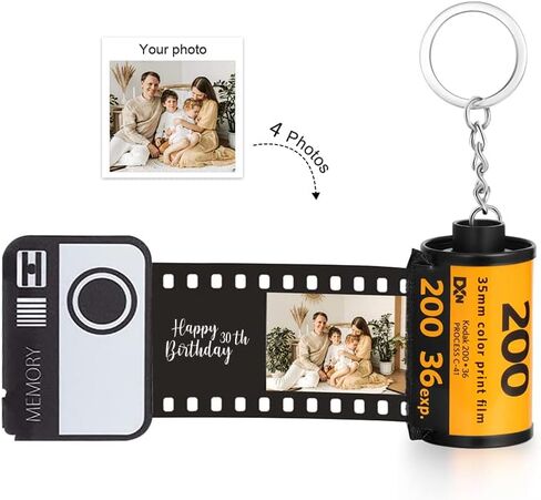 Personalized Film Roll Keychain Camera Roll Keychain Birthday Gift for Him or Her Custom Valentine's Day Gift in Saudi Arabia