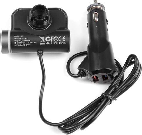 جهاز إرسال FM بلوتوث للسيارة من Nulaxy، محول بلوتوث للسيارة مع مشبك فتحة تهوية، راديو السيارة بلوتوث بدون استخدام اليدين، شحن سريع QC3.0، إلغاء الضوضاء مع ميكروفون كبير وتعزيز الجهير، بطاقة TF/AUX-KM21 in Kuwait