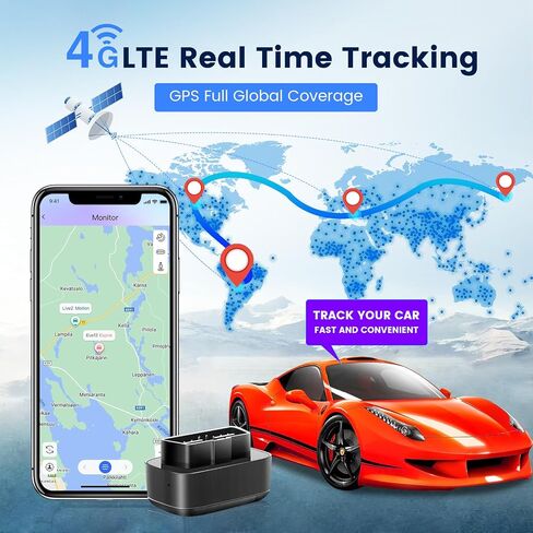 SEEWORLD R56L جهاز تعقب السيارات، جهاز تتبع GPS للمركبات مع تطبيق مجاني، 4G LTE Real Time Car GPS Tracker عالمي متاح، ينطبق على جميع موديلات السيارات، توصيل وتشغيل OBD in Kuwait