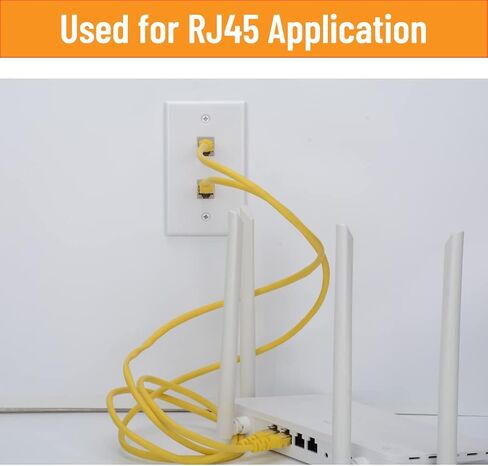 CAT7 RJ45 Inline Coupler Keystone Jack Wall Plate with Low Voltage Mounting Bracket, Metal Shielded 1 Port Cat7 Ethernet Cable Wall Plate Shielded Female to Female 1 Set in Kuwait