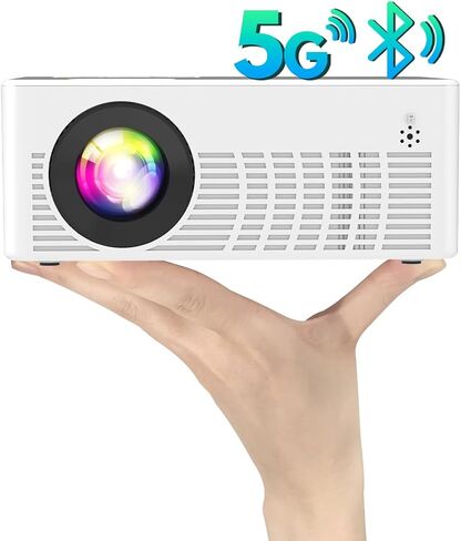 جهاز عرض واي فاي مع شاشة عرض 100 انش، جهاز عرض 9000 لوكس للافلام الخارجية 1080P FHD يدعم جهاز عرض صغير محمول متوافق مع الهاتف الذكي تي في ستيك HDMI USB AV AUX in Saudi Arabia