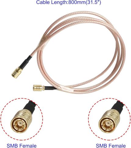RF Coaxial Cable SMB Female to SMB Female RG316 Coax Cable Jumper for DIY Radio, 3G/4G/5G/LTE/Antenna, Audio and Video Signal Transmission, 1M 2Pcs in Kuwait