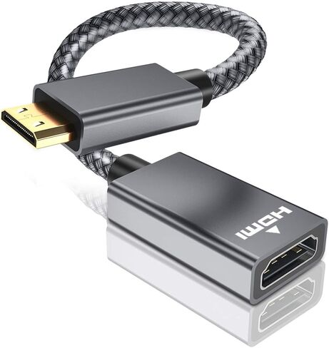 محول كابل Elebase Mini HDMI ذكر إلى HDMI أنثى، 4K/60 هرتز 0.67 قدم عالي السرعة قياسي من النوع C موصل HDMI 2.0 لكاميرا DSLR، كاميرا الفيديو، بطاقة فيديو الرسومات، الكمبيوتر المحمول، جهاز عرض Pico، Raspberry Pi Zero in Kuwait