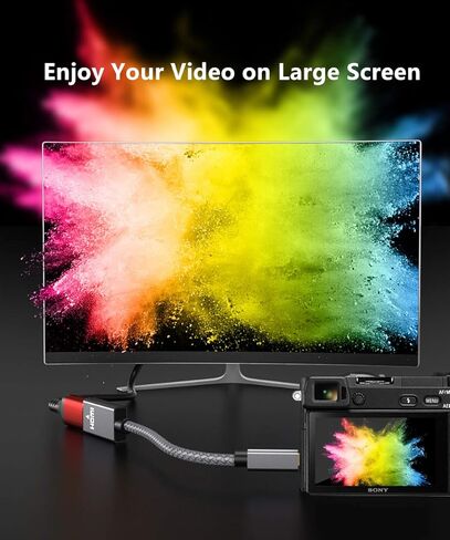محول كابل Elebase Mini HDMI ذكر إلى HDMI أنثى، 4K/60 هرتز 0.67 قدم عالي السرعة قياسي من النوع C موصل HDMI 2.0 لكاميرا DSLR، كاميرا الفيديو، بطاقة فيديو الرسومات، الكمبيوتر المحمول، جهاز عرض Pico، Raspberry Pi Zero in Kuwait