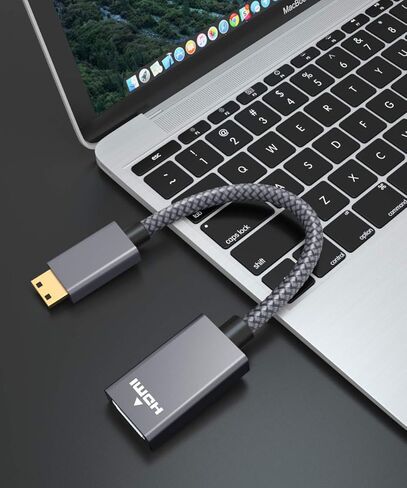 محول كابل Elebase Mini HDMI ذكر إلى HDMI أنثى، 4K/60 هرتز 0.67 قدم عالي السرعة قياسي من النوع C موصل HDMI 2.0 لكاميرا DSLR، كاميرا الفيديو، بطاقة فيديو الرسومات، الكمبيوتر المحمول، جهاز عرض Pico، Raspberry Pi Zero in Kuwait