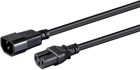 Monoprice Heavy Duty Power Cable - IEC 60320 C14 to IEC 60320 C15, 15 Amp, 1875 Watt, 125 Volt, 14AWG, 6 Feet, Black in Kuwait
