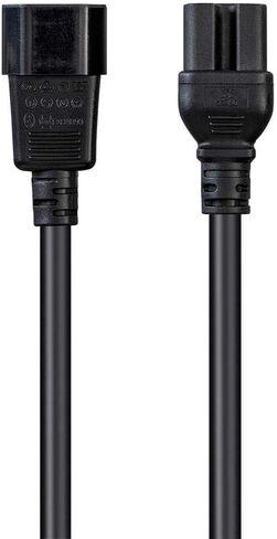 Monoprice Heavy Duty Power Cable - IEC 60320 C14 to IEC 60320 C15, 15 Amp, 1875 Watt, 125 Volt, 14AWG, 6 Feet, Black in Kuwait