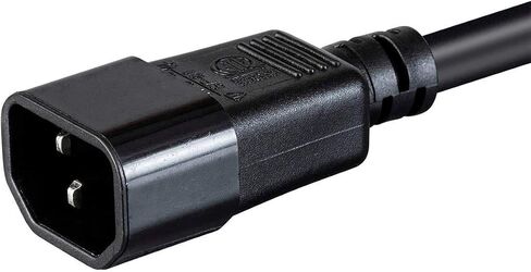 Monoprice Heavy Duty Power Cable - IEC 60320 C14 to IEC 60320 C15, 15 Amp, 1875 Watt, 125 Volt, 14AWG, 6 Feet, Black in Kuwait