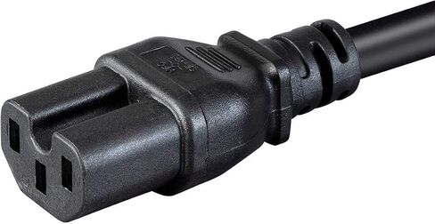 Monoprice Heavy Duty Power Cable - IEC 60320 C14 to IEC 60320 C15, 15 Amp, 1875 Watt, 125 Volt, 14AWG, 6 Feet, Black in Kuwait