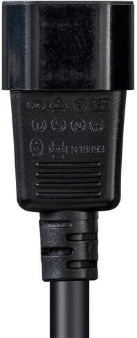 Monoprice Heavy Duty Power Cable - IEC 60320 C14 to IEC 60320 C15, 15 Amp, 1875 Watt, 125 Volt, 14AWG, 6 Feet, Black in Kuwait