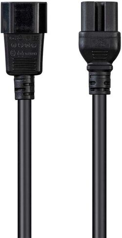 Monoprice Heavy Duty Power Cable - IEC 60320 C14 to IEC 60320 C15, 15 Amp, 125 Volt, 14AWG, 1 Feet, Black in Saudi Arabia