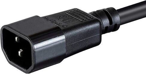 Monoprice Heavy Duty Power Cable - IEC 60320 C14 to IEC 60320 C15, 15 Amp, 125 Volt, 14AWG, 1 Feet, Black in Saudi Arabia