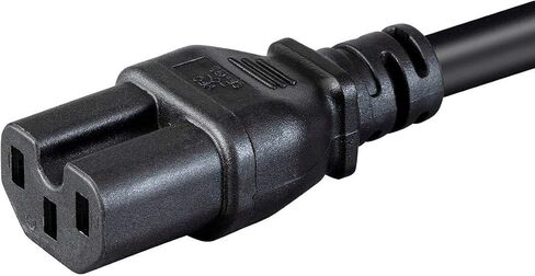 Monoprice Heavy Duty Power Cable - IEC 60320 C14 to IEC 60320 C15, 15 Amp, 125 Volt, 14AWG, 1 Feet, Black in Saudi Arabia