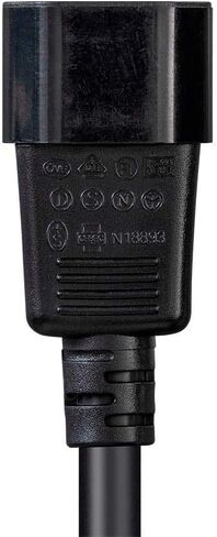 Monoprice Heavy Duty Power Cable - IEC 60320 C14 to IEC 60320 C15, 15 Amp, 125 Volt, 14AWG, 1 Feet, Black in Saudi Arabia