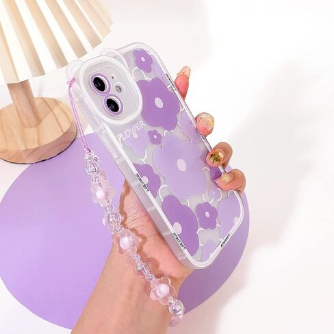 NITITOP Compatible for iPhone 11 Case Cute Bear Clear Floral Flower for Girls Women Pattern with Bear Ears Soft TPU Shockproof Protective Girly - Bear2 in Saudi Arabia