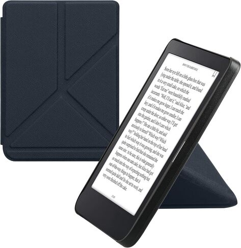 حافظة kwmobile Origami متوافقة مع حافظة Kobo Clara 2E / Tolino Shine 4 - غطاء جلد PU نحيف مع حامل - بني in Kuwait