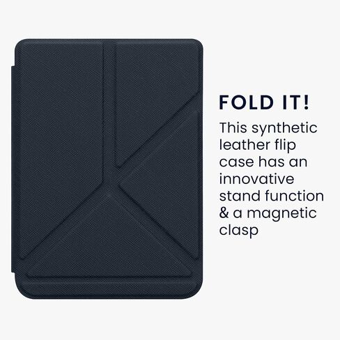 حافظة kwmobile Origami متوافقة مع حافظة Kobo Clara 2E / Tolino Shine 4 - غطاء جلد PU نحيف مع حامل - بني in Kuwait