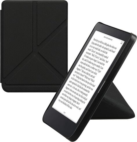 حافظة kwmobile Origami متوافقة مع حافظة Kobo Clara 2E / Tolino Shine 4 - غطاء جلد PU نحيف مع حامل - بني in Kuwait