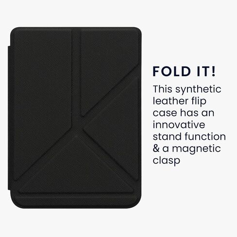 حافظة kwmobile Origami متوافقة مع حافظة Kobo Clara 2E / Tolino Shine 4 - غطاء جلد PU نحيف مع حامل - بني in Kuwait
