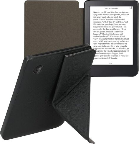 حافظة kwmobile Origami متوافقة مع حافظة Kobo Clara 2E / Tolino Shine 4 - غطاء جلد PU نحيف مع حامل - بني in Kuwait