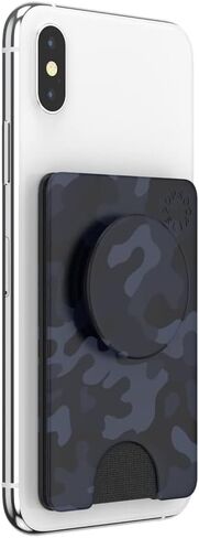 PopSockets PopWallet+ with Swappable PopTop: Phone Grip, Phone Stand, and Wallet for Cards, Removable, (Blue Blaze) in Saudi Arabia