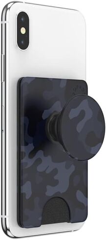 PopSockets PopWallet+ with Swappable PopTop: Phone Grip, Phone Stand, and Wallet for Cards, Removable, (Blue Blaze) in Saudi Arabia