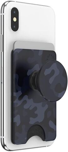 PopSockets PopWallet+ with Swappable PopTop: Phone Grip, Phone Stand, and Wallet for Cards, Removable, (Blue Blaze) in Saudi Arabia