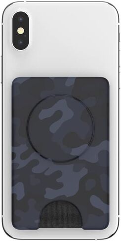 PopSockets PopWallet+ with Swappable PopTop: Phone Grip, Phone Stand, and Wallet for Cards, Removable, (Blue Blaze) in Saudi Arabia