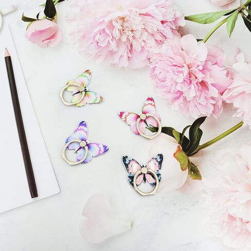 حامل حلقي للهاتف على شكل فراشة ومسند اصبع قابل للدوران 360 درجة متوافق مع جميع الهواتف الذكية (03) in Kuwait