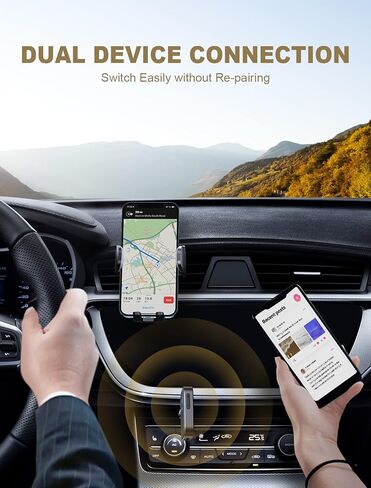 COMSOON AUX Bluetooth Adapter for Car, Bluetooth Car Stereo Digital Media Receivers for Home Stereo/Wired Headphones/Speakers, Noise Cancellation, 16H Battery Life (Elegant Black) in Kuwait