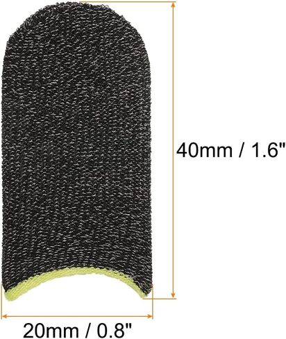 MECCANIXITY Mobile Gaming Finger Sleeve Controller Finger Thumb Sleeve Finger Gloves Black, Silver Fiber Anti-Sweat Breathable, for Phone Game, Pack of 6 in Kuwait